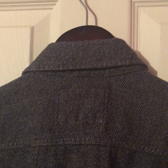 Hollister Gray Textured Patterned Pocket Flannel Mens Large L - Picture 9 of 13